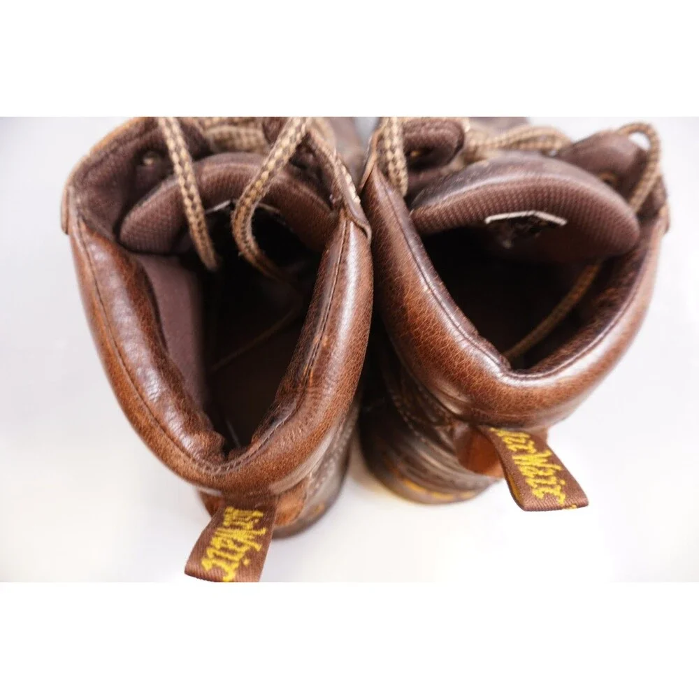 Dr. Martens Boots Diego Mens 10 Air Wair Brown Leather Lace Up Ankle Combat Work
